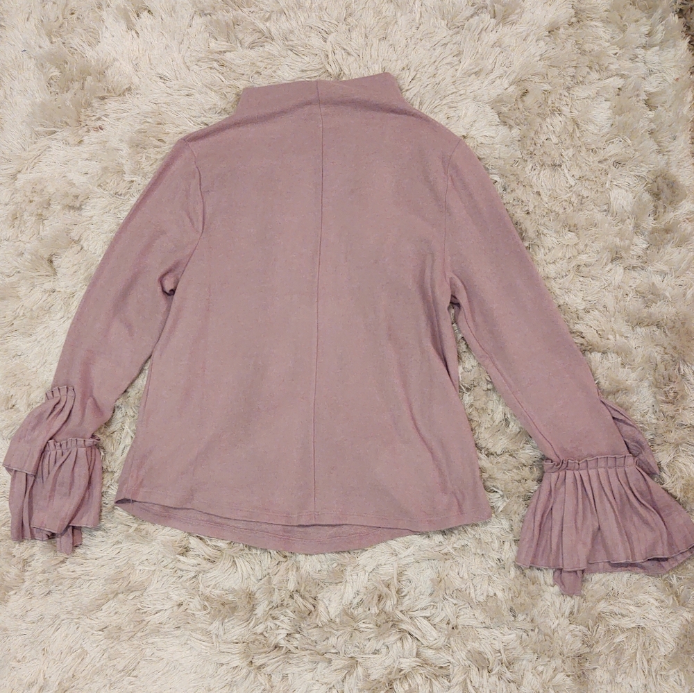 Bobeau Pleated Ruffle Sleeve Sweater S NWT - Picture 3 of 9